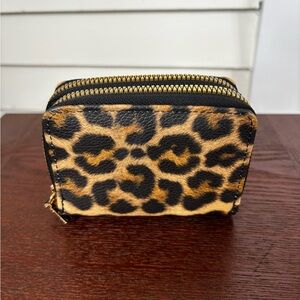 Leopard Print Zip Wallet